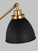 Myhouse Lighting Visual Comfort Studio - CT1101MBKBBS1 - One Light Desk Lamp - Wellfleet - Midnight Black and Burnished Brass