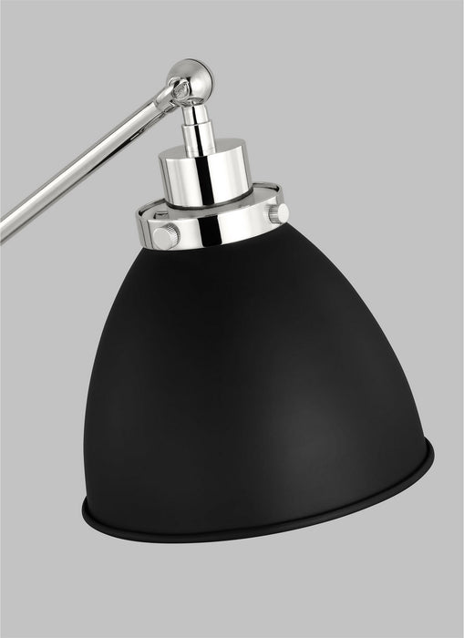 Myhouse Lighting Visual Comfort Studio - CT1101MBKPN1 - One Light Desk Lamp - Wellfleet - Midnight Black and Polished Nickel