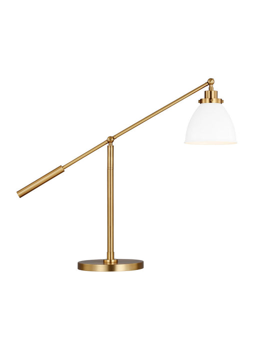 Myhouse Lighting Visual Comfort Studio - CT1101MWTBBS1 - One Light Desk Lamp - Wellfleet - Matte White and Burnished Brass