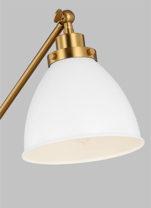 Myhouse Lighting Visual Comfort Studio - CT1101MWTBBS1 - One Light Desk Lamp - Wellfleet - Matte White and Burnished Brass