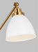 Myhouse Lighting Visual Comfort Studio - CT1101MWTBBS1 - One Light Desk Lamp - Wellfleet - Matte White and Burnished Brass