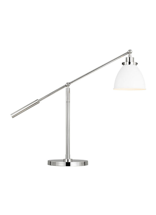 Myhouse Lighting Visual Comfort Studio - CT1101MWTPN1 - One Light Desk Lamp - Wellfleet - Matte White and Polished Nickel