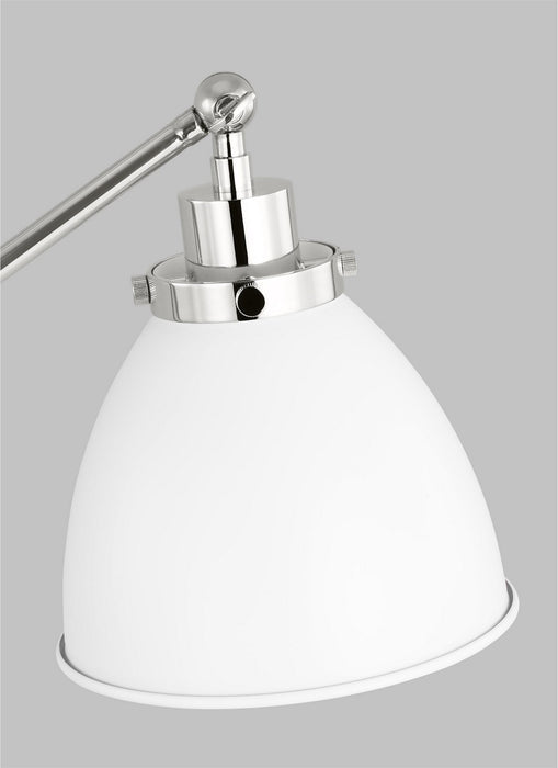 Myhouse Lighting Visual Comfort Studio - CT1101MWTPN1 - One Light Desk Lamp - Wellfleet - Matte White and Polished Nickel