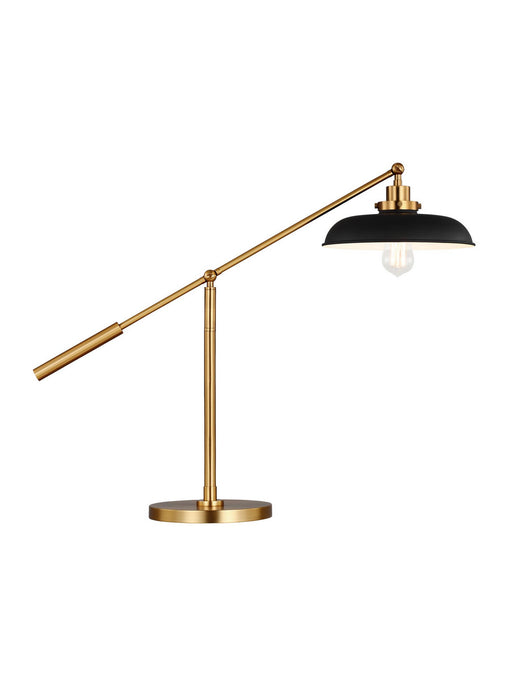 Myhouse Lighting Visual Comfort Studio - CT1111MBKBBS1 - One Light Desk Lamp - Wellfleet - Midnight Black and Burnished Brass