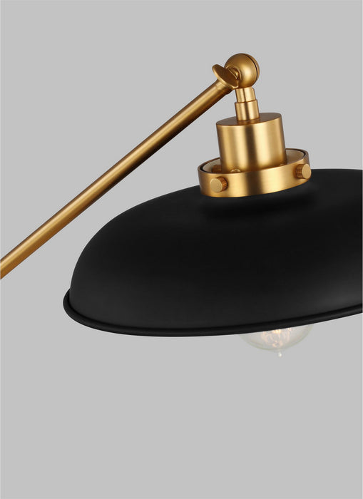 Myhouse Lighting Visual Comfort Studio - CT1111MBKBBS1 - One Light Desk Lamp - Wellfleet - Midnight Black and Burnished Brass