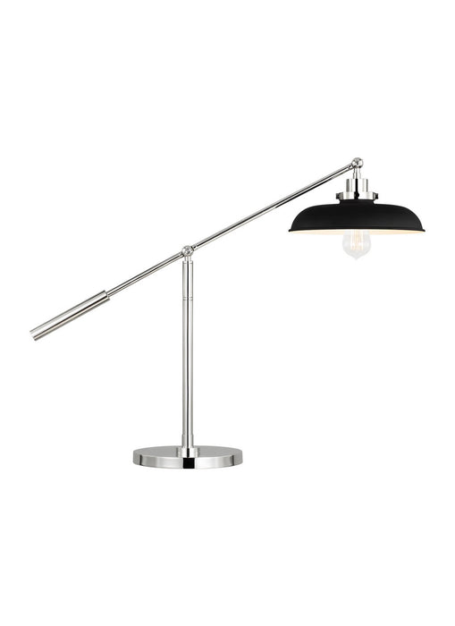 Myhouse Lighting Visual Comfort Studio - CT1111MBKPN1 - One Light Desk Lamp - Wellfleet - Midnight Black and Polished Nickel