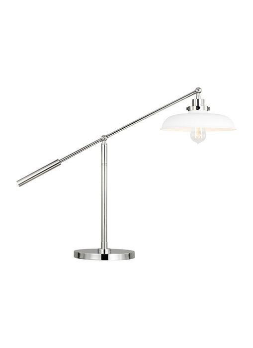 Myhouse Lighting Visual Comfort Studio - CT1111MWTPN1 - One Light Desk Lamp - Wellfleet - Matte White and Polished Nickel