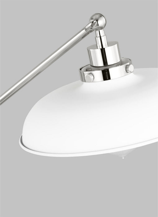 Myhouse Lighting Visual Comfort Studio - CT1111MWTPN1 - One Light Desk Lamp - Wellfleet - Matte White and Polished Nickel