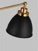 Myhouse Lighting Visual Comfort Studio - CT1131MBKBBS1 - One Light Floor Lamp - Wellfleet - Midnight Black and Burnished Brass