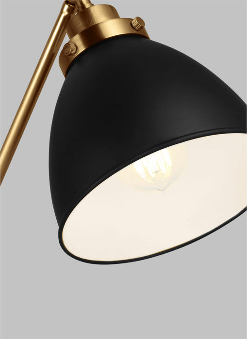 Myhouse Lighting Visual Comfort Studio - CT1131MBKBBS1 - One Light Floor Lamp - Wellfleet - Midnight Black and Burnished Brass