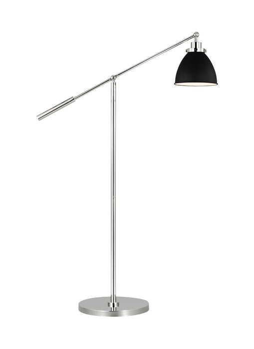 Myhouse Lighting Visual Comfort Studio - CT1131MBKPN1 - One Light Floor Lamp - Wellfleet - Midnight Black and Polished Nickel