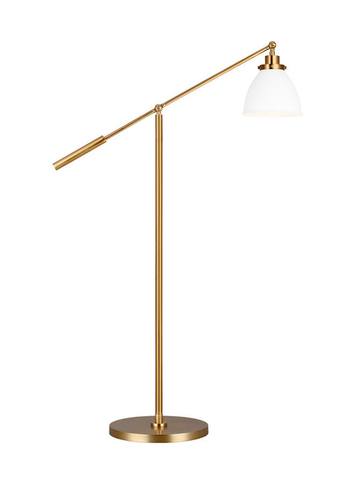 Myhouse Lighting Visual Comfort Studio - CT1131MWTBBS1 - One Light Floor Lamp - Wellfleet - Matte White and Burnished Brass