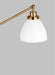 Myhouse Lighting Visual Comfort Studio - CT1131MWTBBS1 - One Light Floor Lamp - Wellfleet - Matte White and Burnished Brass