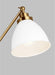 Myhouse Lighting Visual Comfort Studio - CT1131MWTBBS1 - One Light Floor Lamp - Wellfleet - Matte White and Burnished Brass