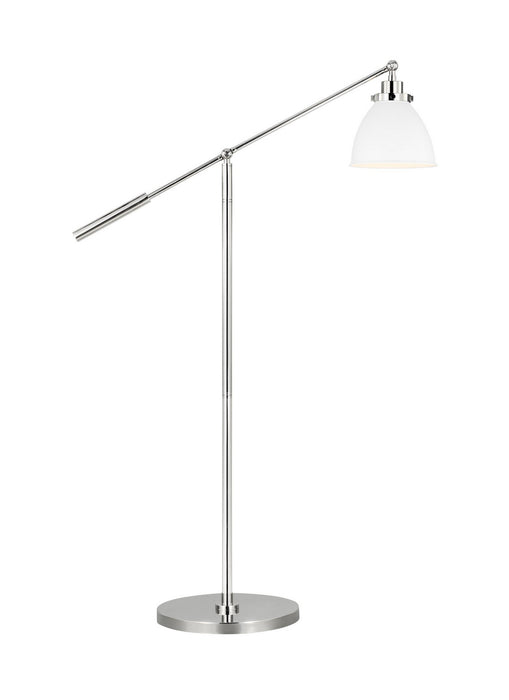 Myhouse Lighting Visual Comfort Studio - CT1131MWTPN1 - One Light Floor Lamp - Wellfleet - Matte White and Polished Nickel