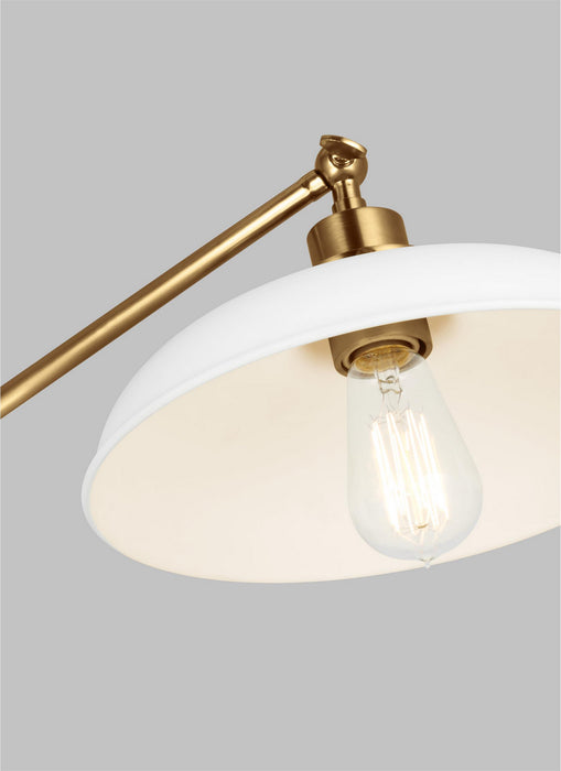 Myhouse Lighting Visual Comfort Studio - CT1141MWTBBS1 - One Light Floor Lamp - Wellfleet - Matte White and Burnished Brass