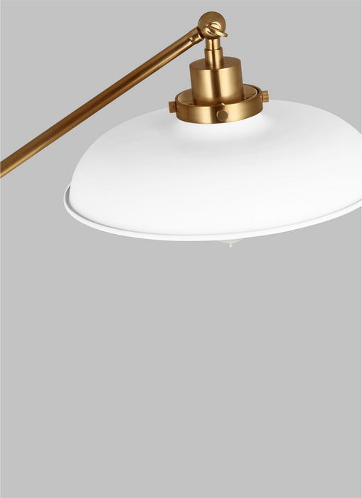 Myhouse Lighting Visual Comfort Studio - CT1141MWTBBS1 - One Light Floor Lamp - Wellfleet - Matte White and Burnished Brass