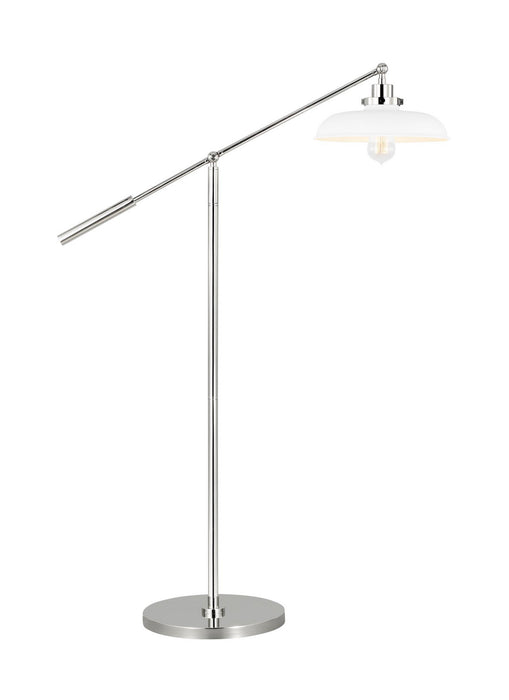 Myhouse Lighting Visual Comfort Studio - CT1141MWTPN1 - One Light Floor Lamp - Wellfleet - Matte White and Polished Nickel