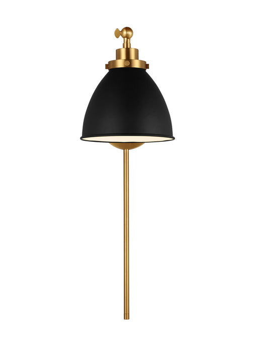 Myhouse Lighting Visual Comfort Studio - CW1131MBKBBS - One Light Wall Sconce - Wellfleet - Midnight Black and Burnished Brass