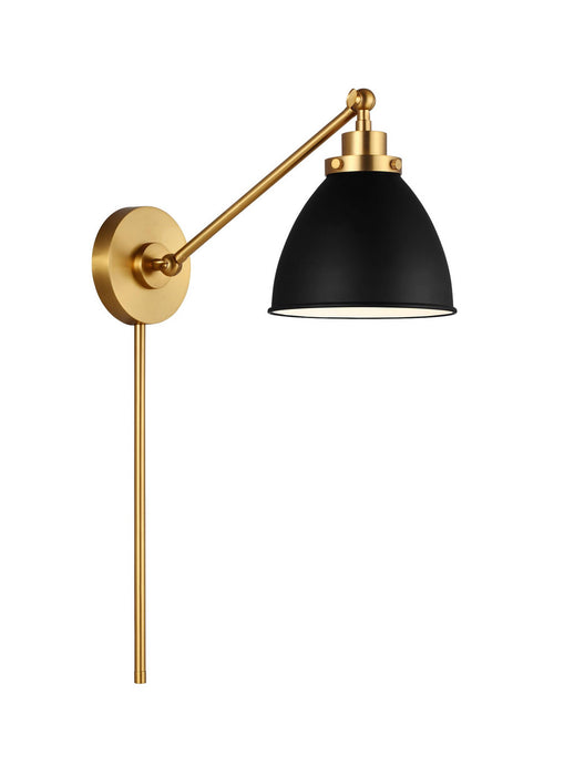 Myhouse Lighting Visual Comfort Studio - CW1131MBKBBS - One Light Wall Sconce - Wellfleet - Midnight Black and Burnished Brass