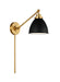 Myhouse Lighting Visual Comfort Studio - CW1131MBKBBS - One Light Wall Sconce - Wellfleet - Midnight Black and Burnished Brass