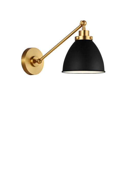 Myhouse Lighting Visual Comfort Studio - CW1131MBKBBS - One Light Wall Sconce - Wellfleet - Midnight Black and Burnished Brass