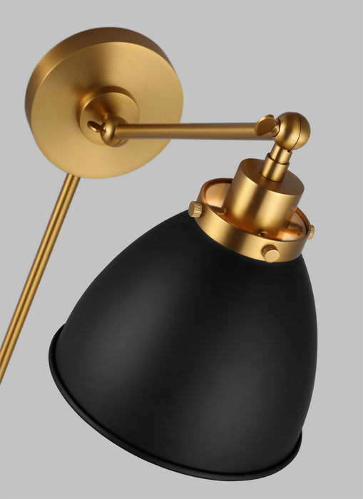 Myhouse Lighting Visual Comfort Studio - CW1131MBKBBS - One Light Wall Sconce - Wellfleet - Midnight Black and Burnished Brass