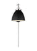 Myhouse Lighting Visual Comfort Studio - CW1131MBKPN - One Light Wall Sconce - Wellfleet - Midnight Black and Polished Nickel