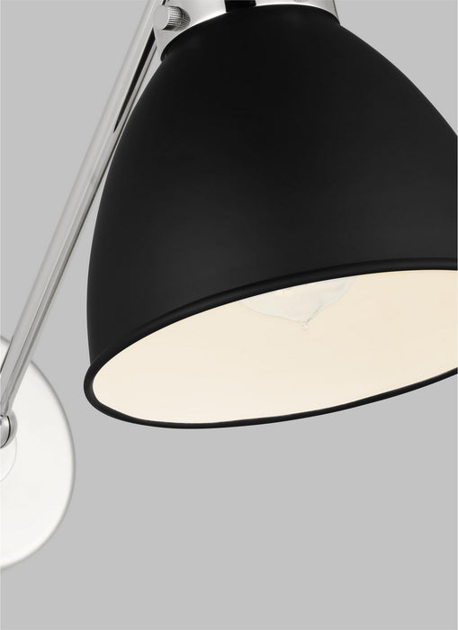 Myhouse Lighting Visual Comfort Studio - CW1131MBKPN - One Light Wall Sconce - Wellfleet - Midnight Black and Polished Nickel