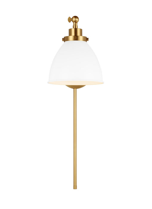 Myhouse Lighting Visual Comfort Studio - CW1131MWTBBS - One Light Wall Sconce - Wellfleet - Matte White and Burnished Brass