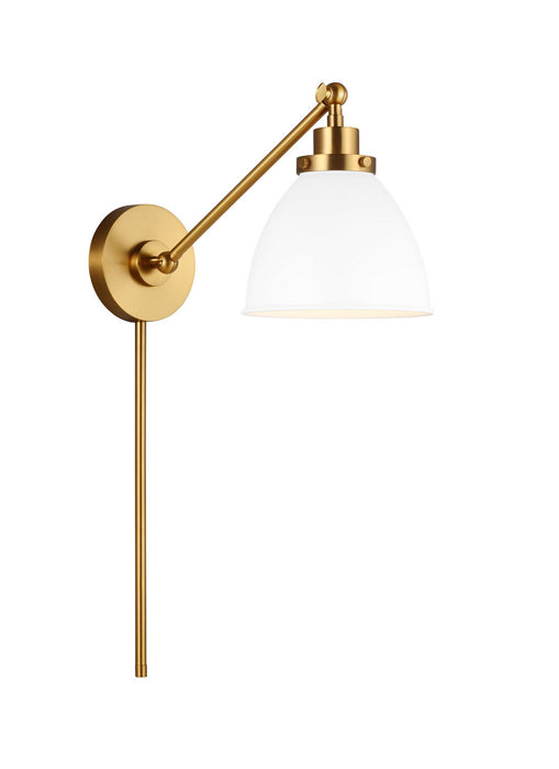 Myhouse Lighting Visual Comfort Studio - CW1131MWTBBS - One Light Wall Sconce - Wellfleet - Matte White and Burnished Brass