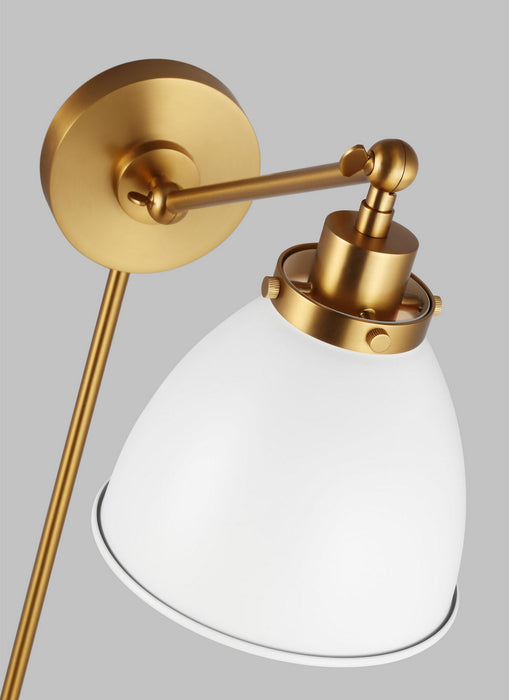 Myhouse Lighting Visual Comfort Studio - CW1131MWTBBS - One Light Wall Sconce - Wellfleet - Matte White and Burnished Brass