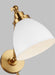 Myhouse Lighting Visual Comfort Studio - CW1131MWTBBS - One Light Wall Sconce - Wellfleet - Matte White and Burnished Brass