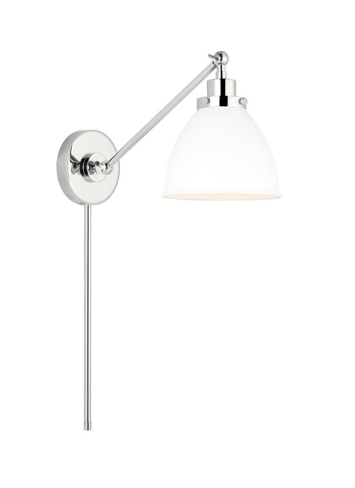 Myhouse Lighting Visual Comfort Studio - CW1131MWTPN - One Light Wall Sconce - Wellfleet - Matte White and Polished Nickel