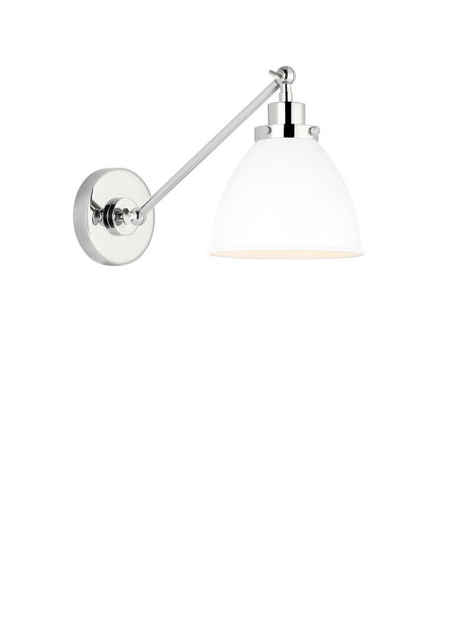 Myhouse Lighting Visual Comfort Studio - CW1131MWTPN - One Light Wall Sconce - Wellfleet - Matte White and Polished Nickel