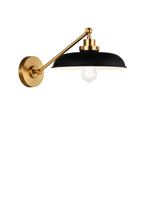 Myhouse Lighting Visual Comfort Studio - CW1141MBKBBS - One Light Wall Sconce - Wellfleet - Midnight Black and Burnished Brass