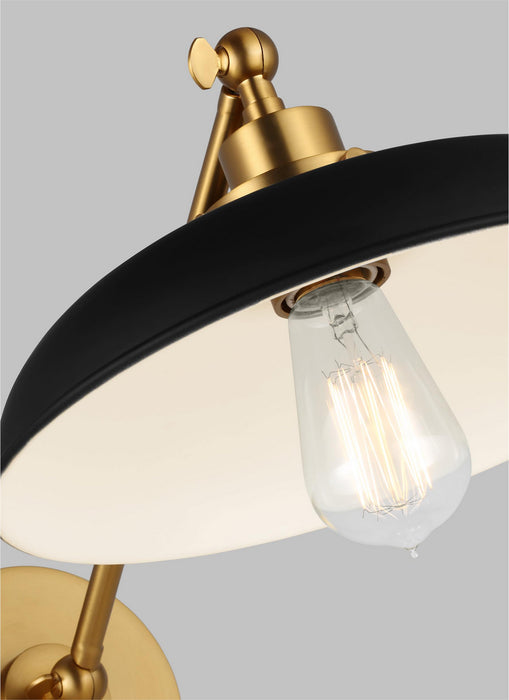 Myhouse Lighting Visual Comfort Studio - CW1141MBKBBS - One Light Wall Sconce - Wellfleet - Midnight Black and Burnished Brass