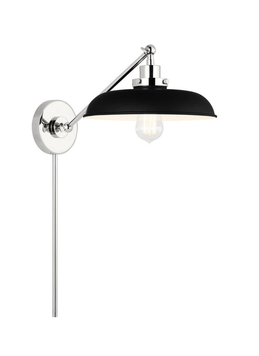 Myhouse Lighting Visual Comfort Studio - CW1141MBKPN - One Light Wall Sconce - Wellfleet - Midnight Black and Polished Nickel