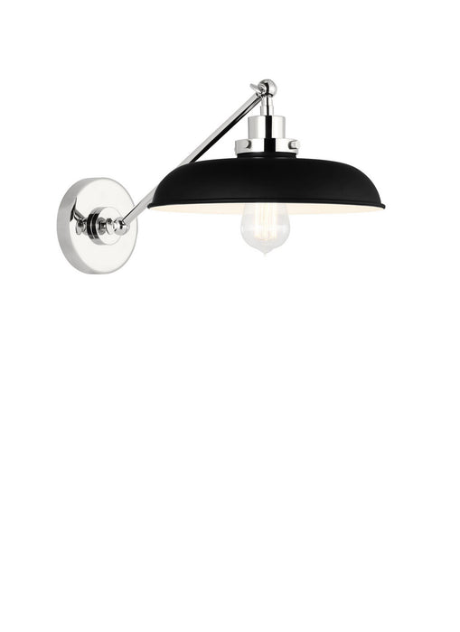 Myhouse Lighting Visual Comfort Studio - CW1141MBKPN - One Light Wall Sconce - Wellfleet - Midnight Black and Polished Nickel