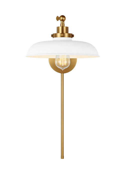 Myhouse Lighting Visual Comfort Studio - CW1141MWTBBS - One Light Wall Sconce - Wellfleet - Matte White and Burnished Brass