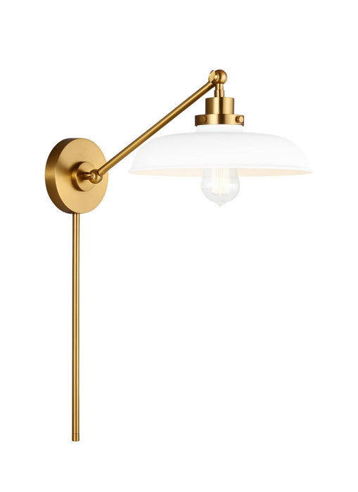 Myhouse Lighting Visual Comfort Studio - CW1141MWTBBS - One Light Wall Sconce - Wellfleet - Matte White and Burnished Brass