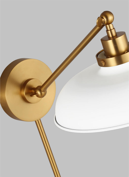 Myhouse Lighting Visual Comfort Studio - CW1141MWTBBS - One Light Wall Sconce - Wellfleet - Matte White and Burnished Brass