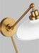 Myhouse Lighting Visual Comfort Studio - CW1141MWTBBS - One Light Wall Sconce - Wellfleet - Matte White and Burnished Brass