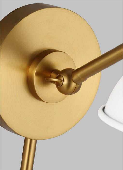 Myhouse Lighting Visual Comfort Studio - CW1141MWTBBS - One Light Wall Sconce - Wellfleet - Matte White and Burnished Brass