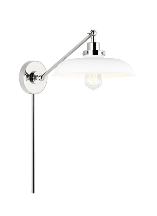 Myhouse Lighting Visual Comfort Studio - CW1141MWTPN - One Light Wall Sconce - Wellfleet - Matte White and Polished Nickel