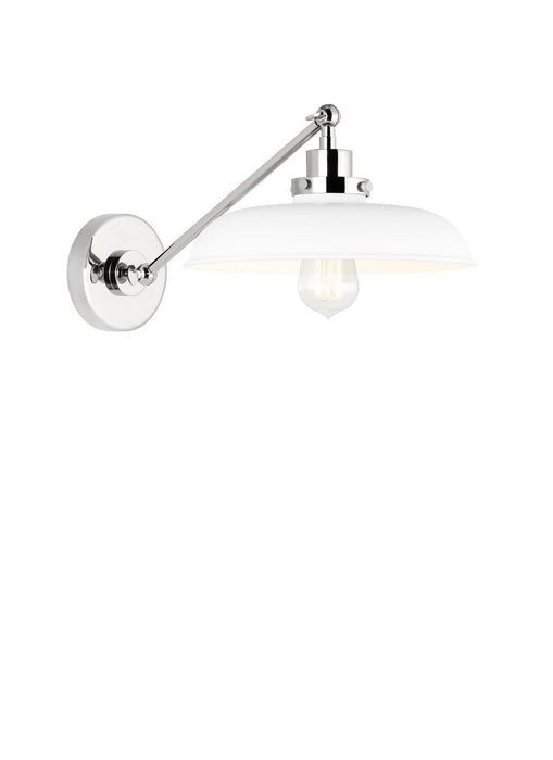 Myhouse Lighting Visual Comfort Studio - CW1141MWTPN - One Light Wall Sconce - Wellfleet - Matte White and Polished Nickel