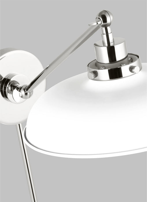 Myhouse Lighting Visual Comfort Studio - CW1141MWTPN - One Light Wall Sconce - Wellfleet - Matte White and Polished Nickel