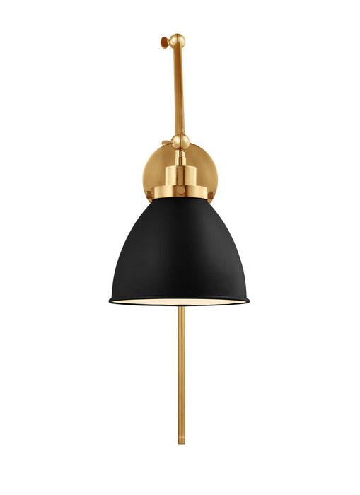 Myhouse Lighting Visual Comfort Studio - CW1161MBKBBS - One Light Wall Sconce - Wellfleet - Midnight Black and Burnished Brass