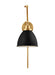 Myhouse Lighting Visual Comfort Studio - CW1161MBKBBS - One Light Wall Sconce - Wellfleet - Midnight Black and Burnished Brass