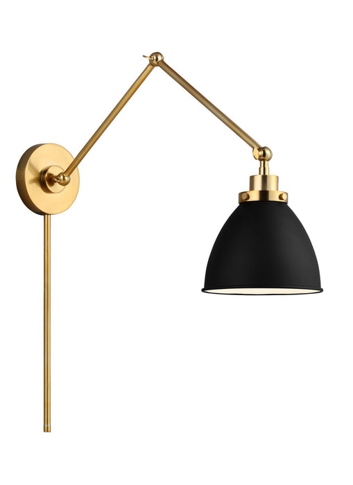 Myhouse Lighting Visual Comfort Studio - CW1161MBKBBS - One Light Wall Sconce - Wellfleet - Midnight Black and Burnished Brass